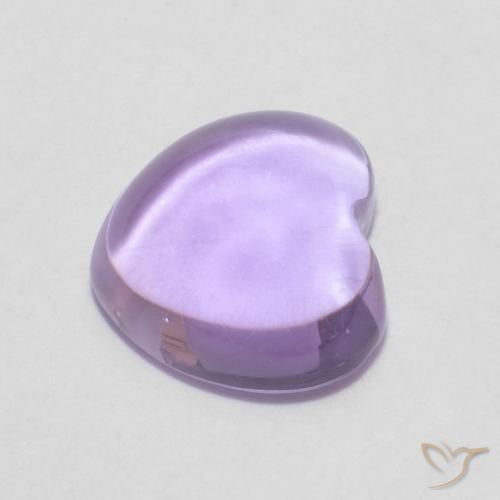 0.88 ct Violet Amethyst Stone, Natural Amethyst in Heart Cabochon Shape for Sale
