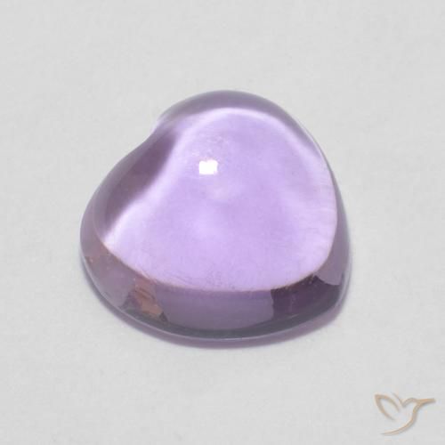 0.86 ct Violet Amethyst Stone, Natural Amethyst in Heart Cabochon Shape for Sale