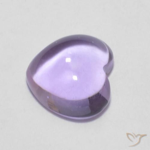 0.85 ct Violet Amethyst Stone, Natural Amethyst in Heart Cabochon Shape for Sale