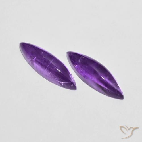 3.94 ct Marquise Cabochon Amethyst, 15.2 x 4.5 mm From Brazil, Photo A