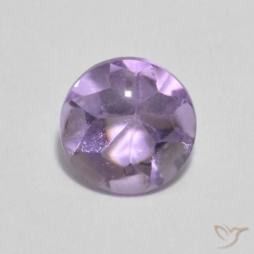 0.84ct Natural Light Violet Amethyst, Round, Transparent