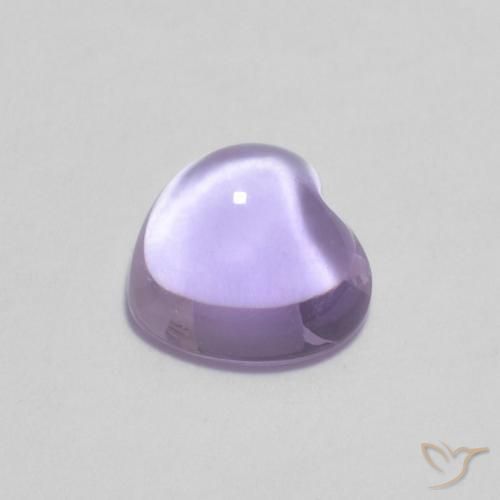 0.81 ct Violet Amethyst Stone, Natural Amethyst in Heart Cabochon Shape for Sale