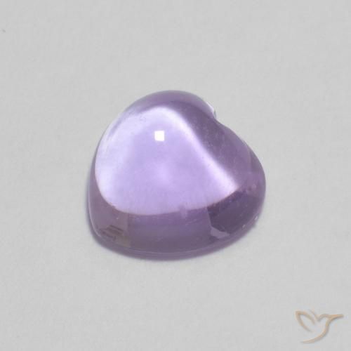 0.93 ct Violet Amethyst Stone, Natural Amethyst in Heart Cabochon Shape for Sale