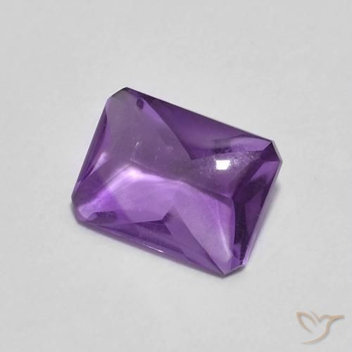 1.27 ct Violet Amethyst Stone, Natural Amethyst in Octagon Buff-Top Shape for Sale