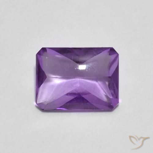 1.35ct Natural Intense Violet Amethyst, Emerald Cut, Transparent