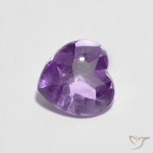0.89ct Natural Deep Violet Amethyst, Heart, Transparent