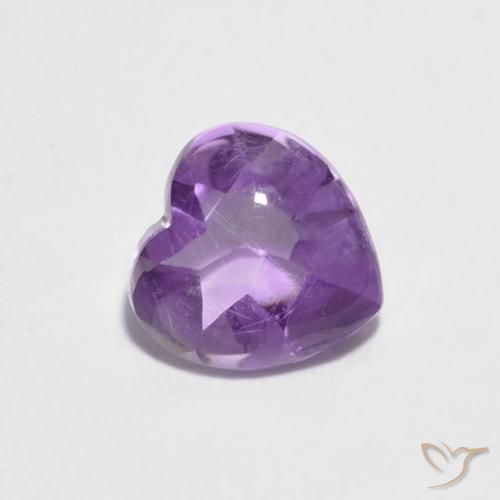 0.89 ct Violet Amethyst Stone, Natural Amethyst in Heart Buff-Top Shape for Sale