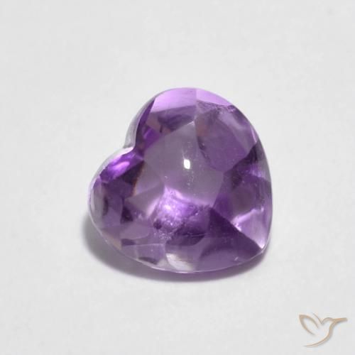 0.92 ct Violet Amethyst Stone, Natural Amethyst in Heart Buff-Top Shape for Sale