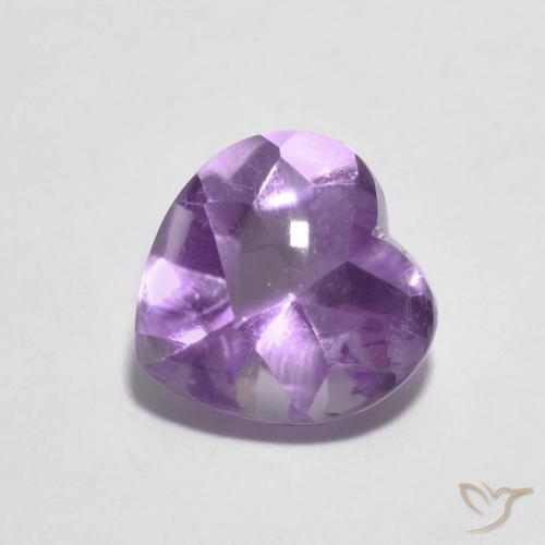 1.97 ct Violet Amethyst Stone, Natural Amethyst in Heart Buff-Top Shape for Sale