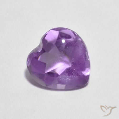 2.02 ct Violet Amethyst Stone, Natural Amethyst in Heart Buff-Top Shape for Sale