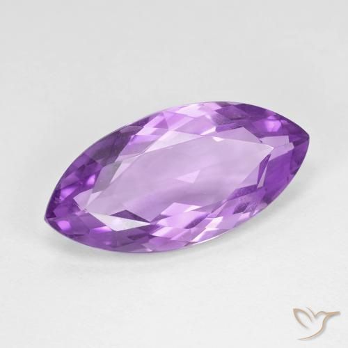 7.10 ct Violet Amethyst Stone, Natural Amethyst in Marquise Facet Shape for Sale