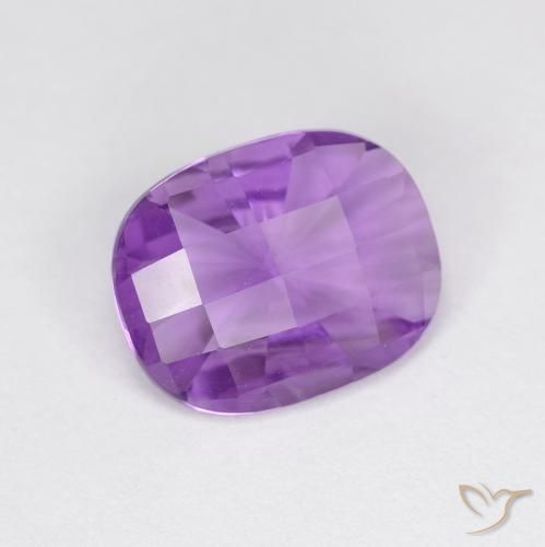 2.22ct Natural Medium Purplish Violet Amethyst, Cushion, VVS