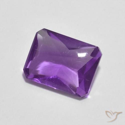 1.34 ct Violet Amethyst Stone, Natural Amethyst in Octagon Buff-Top Shape for Sale
