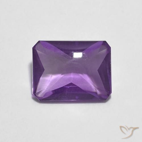 1.39ct Natural Pinkish Violet Amethyst, Emerald Cut, Transparent