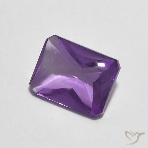 1.39 ct Violet Amethyst Stone, Natural Amethyst in Octagon Buff-Top Shape for Sale