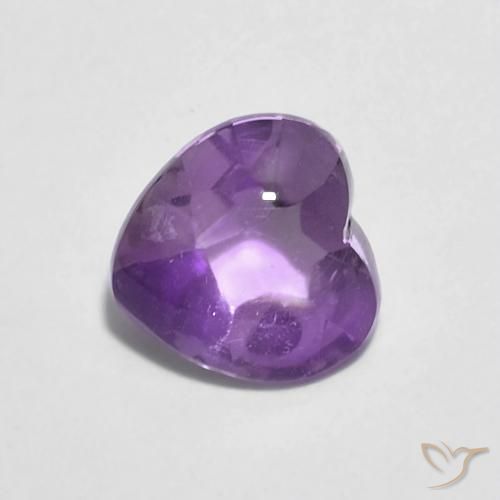 0.84ct Natural Purplish Violet Amethyst, Heart, Transparent