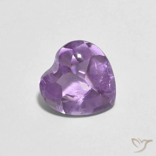 1.94 ct Violet Amethyst Stone, Natural Amethyst in Heart Buff-Top Shape for Sale