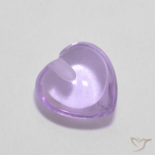 0.95 ct Violet Amethyst Stone, Natural Amethyst in Half-Drilled Heart Cabochon Shape for Sale
