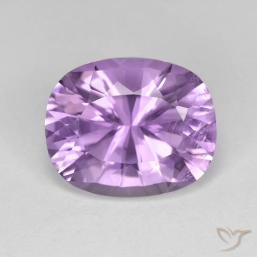 13.1 x 10.8mm Cushion-cut Violet Amethyst from Brazil, Weight of 5.14ct, Natural untreated gemstone in VS Clarity, 1pc Amethyst - the Color is Iris Violet, Mohs Hardness of 7 suitable for daily wear jewelry, Year of the Dragon Gemstone, Photo A