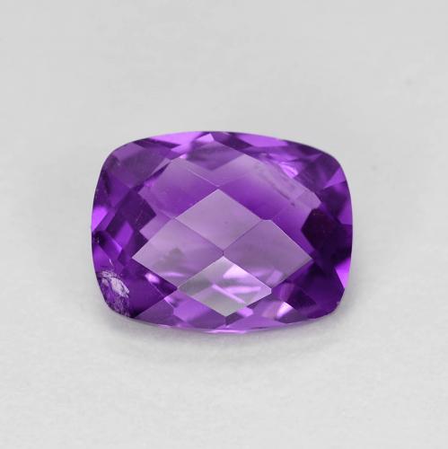 9,1 x 7,1mm Ametista viola Checkerboard a cuscino dal Brasile, peso di 1,77 ct, pietra preziosa naturale non trattati in purezza VS, Ametista 1pz - il colore è Viola Intenso, durezza Mohs di 7 adatto per gioielli da indossare ogni giorno, Pietra della mente, Photo A