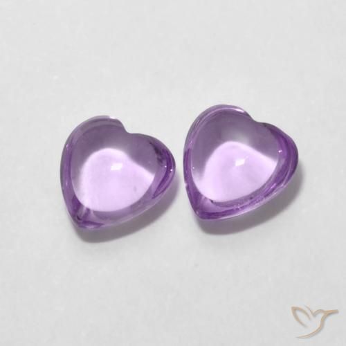1.66 ctw Violet Amethyst Stones, Natural Amethyst in Heart Cabochon Shape for Sale