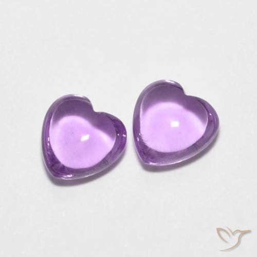 1.62 ctw Violet Amethyst Stones, Natural Amethyst in Heart Cabochon Shape for Sale