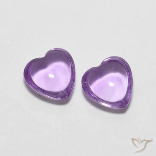 1.69 ctw Violet Amethyst Stones, Natural Amethyst in Heart Cabochon Shape for Sale
