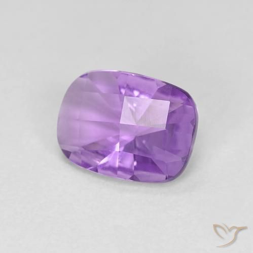 1.10 ct Violet Amethyst Stone, Natural Amethyst in Cushion Checkerboard Shape for Sale