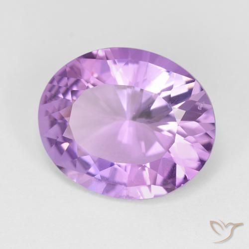 6.17 ct Violet Amethyst Stone, Natural Amethyst in Oval Facet Shape for Sale