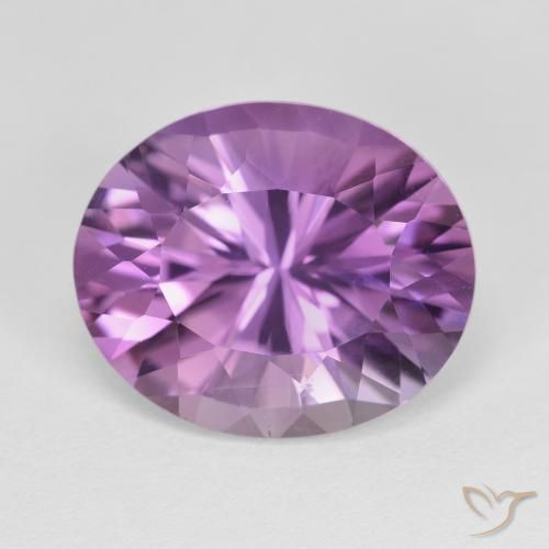 6.91ct Oval Facet Violet Amethyst from Brazil, Dimension 14.6 x 12.1mm, VVS Clarity, Natural untreated gemstone, 1pc Amethyst in Light-medium Violet Color, Mohs Hardness of 7 suitable for daily wear jewelry, Pisces Zodiac Stone, Photo A