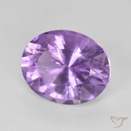 5.95 ct Violet Amethyst Stone, Natural Amethyst in Oval Facet Shape for Sale