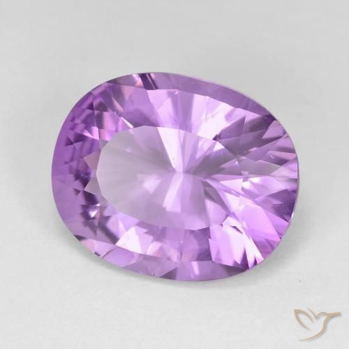 6.63 ct Violet Amethyst Stone, Natural Amethyst in Oval Facet Shape for Sale