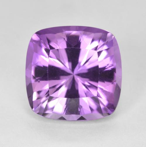 8.25ct Cushion-cut Violet Amethyst from Brazil, Dimension 13.2 x 12.9mm, VVS Clarity, Natural untreated gemstone, 1pc Amethyst in Purplish Violet Color, Mohs Hardness of 7 suitable for daily wear jewelry, Year of the Dragon Gemstone, Photo A