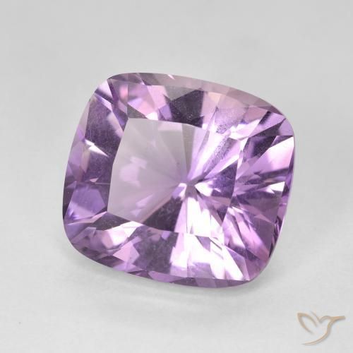 8.76 ct Violet Amethyst Stone, Natural Amethyst in Cushion-Cut Shape for Sale
