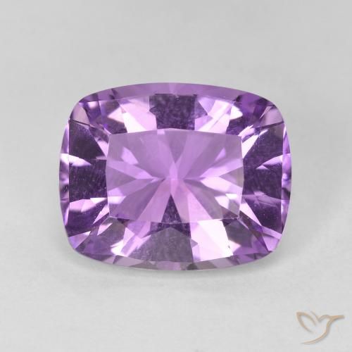 5.68ct Natural Deep Pinkish Violet Amethyst, Cushion, VVS
