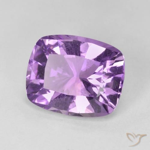 5.68 ct Violet Amethyst Stone, Natural Amethyst in Cushion-Cut Shape for Sale