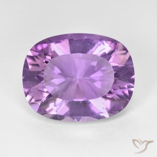 7.96 ct Violet Amethyst Stone, Natural Amethyst in Cushion-Cut Shape for Sale