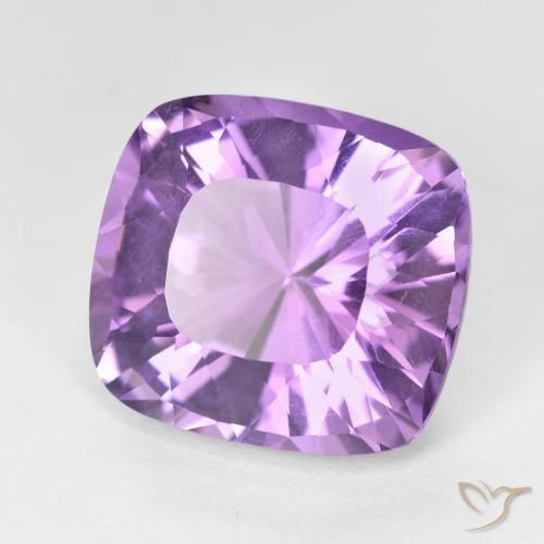 8.55 ct Violet Amethyst Stone, Natural Amethyst in Cushion-Cut Shape for Sale