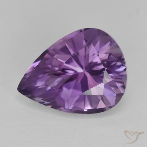 4.74ct Natural Medium Light Purplish-Violet Amethyst, Pear Shape, VVS