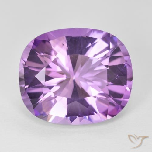 16.1 x 13.8mm Cushion Violet Amethyst from Brazil, Weight of 10.42ct, Natural untreated Gemstone in VVS Clarity, 1pc Cushion-cut Amethyst - Color: Medium Violet, Mohs Hardness of 7 suitable for daily wear jewelry, Year of the Dragon Gemstone, Photo A