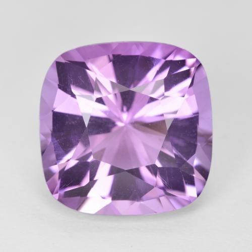 9.28ct Cushion-cut Violet Amethyst from Brazil, Dimension 13.8 x 13.7mm, VVS Clarity, Natural untreated gemstone, 1pc Amethyst in Magenta Color, Mohs Hardness of 7 suitable for daily wear jewelry, Pisces Zodiac Stone, Photo A