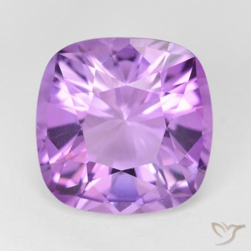 13.9 x 10.8mm Cushion Violet Amethyst from Brazil, Weight of 9.27ct, Natural untreated Gemstone in VVS-VS Clarity, 1pc Cushion-cut Amethyst - Color: Vivid Violet, Mohs Hardness of 7 suitable for daily wear jewelry, Symbolizes Calming and Soothing, Photo A