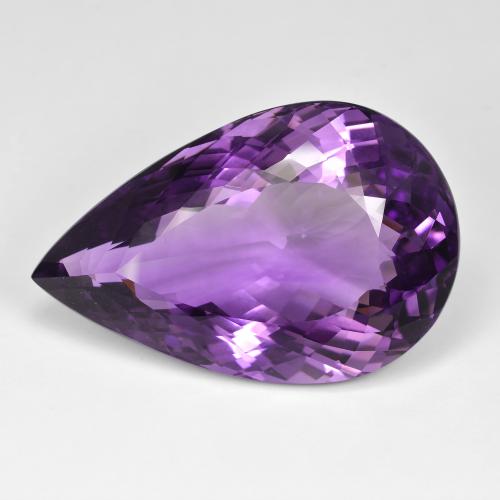 Améthyste Violet Rosâtre Poire 99,31 ct du Brésil, Dimension 41,3 x 26,9mm, Pierre gemme naturelle Non traité, pureté vvs, 1 pièce d'améthyste pear facet, dureté de Mohs de 7 convient aux bijoux de tous les jours, pierre de sagesse, Pierre du zodiaque Poissons, Photo A