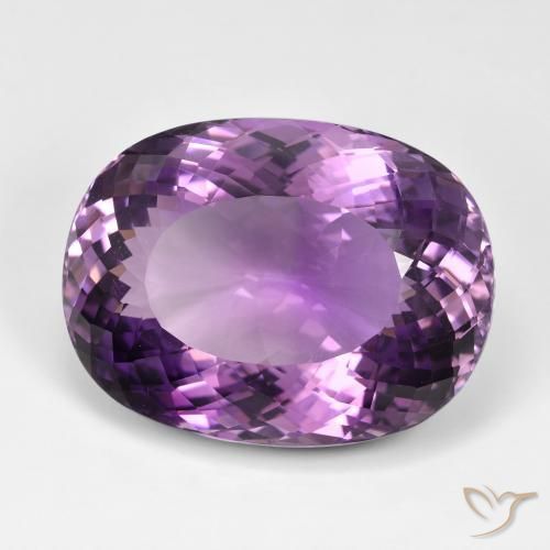 100.51 ct Violet Amethyst Stone, Natural Amethyst in Oval Portuguese-Cut Shape for Sale