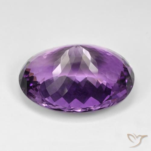 Amethyst Gemstone in 34.6 x 26.2 mm Size for Sale, Amethyst Stone in Purplish Violet Color