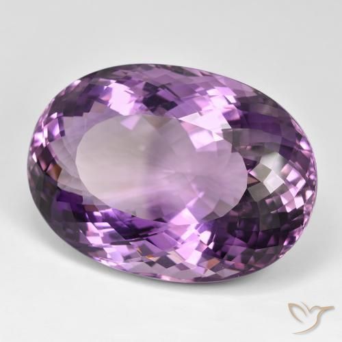 105.24 ct Violet Amethyst Stone, Natural Amethyst in Oval Portuguese-Cut Shape for Sale