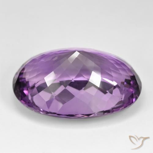 Amethyst Gemstone in 37.4 x 26.9 mm Size for Sale, Amethyst Stone in Light-Medium Violet Color