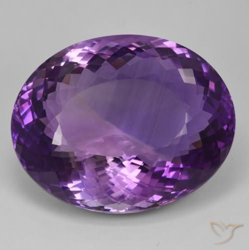 93.86 ct Violet Amethyst Stone, Natural Amethyst in Oval Portuguese-Cut Shape for Sale