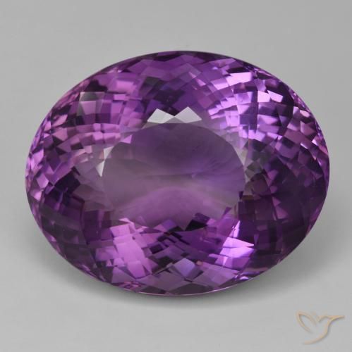 95.2 ct Oval Portuguese Cut Amethyst, 33.8 x 27.1 mm From Brazil, Photo A