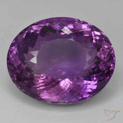 98.10ct Natural Medium Violet Amethyst, Oval, IF